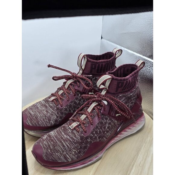 Size 8.5 - Mens PUMA Ignite EvoKnit Bergundy flyknit shoes sneakers - Picture 7 of 10